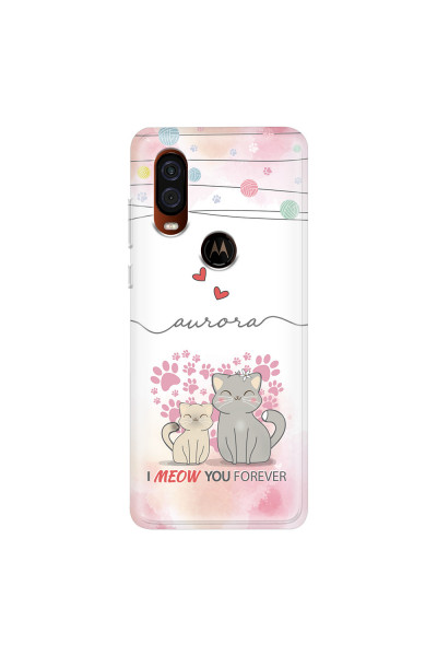 MOTOROLA by LENOVO - Moto One Vision - Soft Clear Case - I Meow You Forever