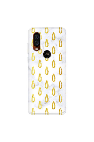 MOTOROLA by LENOVO - Moto One Vision - Soft Clear Case - Marble Drops