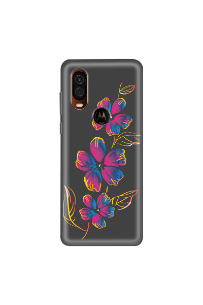 MOTOROLA by LENOVO - Moto One Vision - Soft Clear Case - Spring Flowers In The Dark