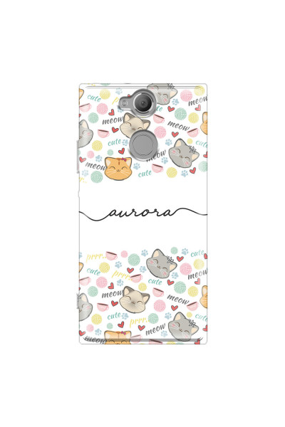 SONY - Sony XA2 - Soft Clear Case - Cute Kitten Pattern