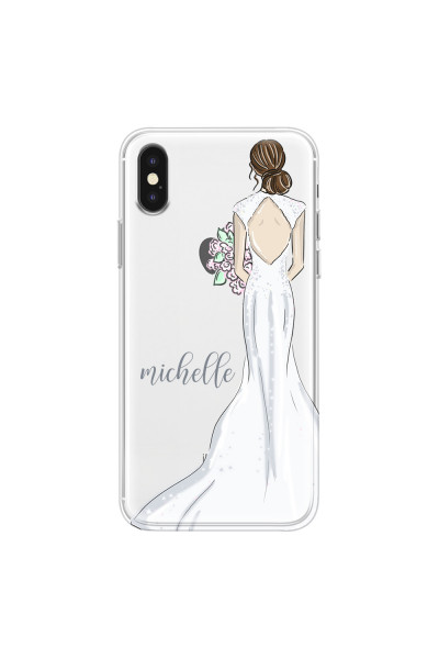 APPLE - iPhone XS Max - Soft Clear Case - Bride To Be Brunette Dark