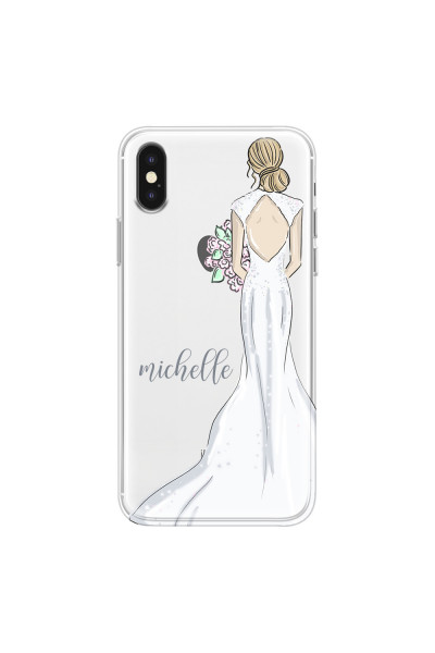 APPLE - iPhone XS - Soft Clear Case - Bride To Be Blonde Dark