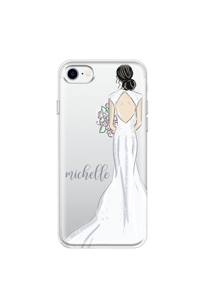 APPLE - iPhone 7 - Soft Clear Case - Bride To Be Blackhair Dark