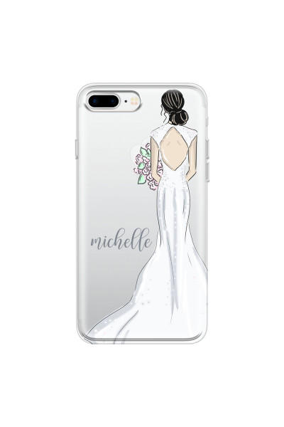 APPLE - iPhone 7 Plus - Soft Clear Case - Bride To Be Blackhair Dark