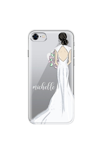 APPLE - iPhone 8 - Soft Clear Case - Bride To Be Blackhair