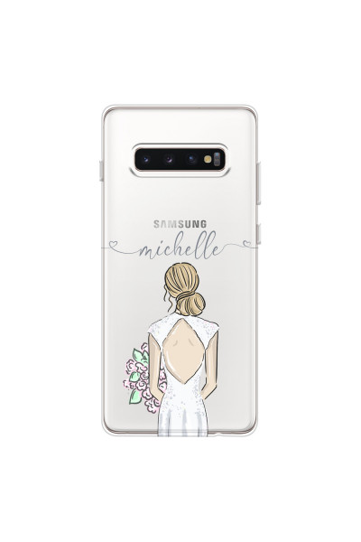 SAMSUNG - Galaxy S10 Plus - Soft Clear Case - Bride To Be Blonde II. Dark