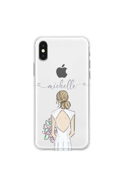 APPLE - iPhone XS Max - Soft Clear Case - Bride To Be Blonde II. Dark