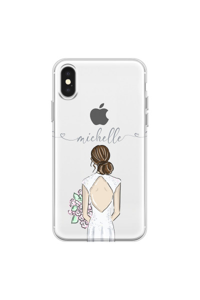 APPLE - iPhone X - Soft Clear Case - Bride To Be Brunette II. Dark