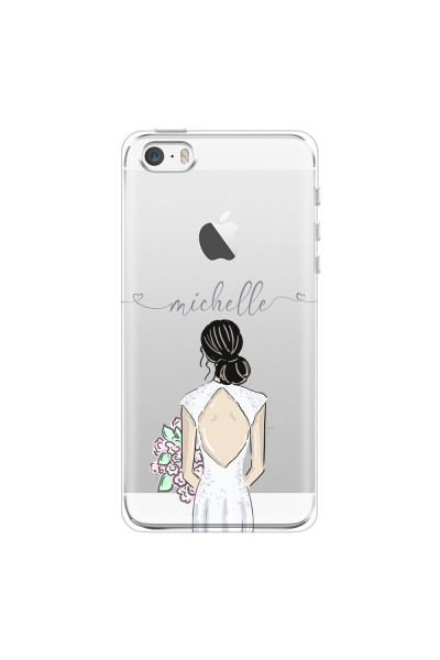 APPLE - iPhone 5S/SE - Soft Clear Case - Bride To Be Blackhair II. Dark