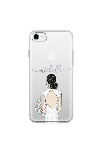 APPLE - iPhone 7 - Soft Clear Case - Bride To Be Blackhair II. Dark