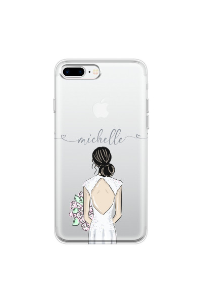 APPLE - iPhone 7 Plus - Soft Clear Case - Bride To Be Blackhair II. Dark