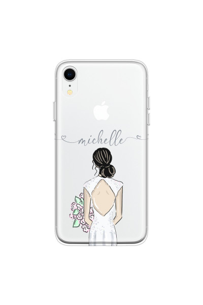 APPLE - iPhone XR - Soft Clear Case - Bride To Be Blackhair II. Dark