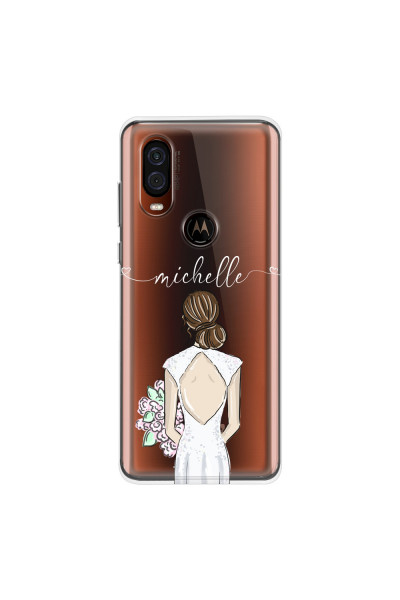 MOTOROLA by LENOVO - Moto One Vision - Soft Clear Case - Bride To Be Brunette II.