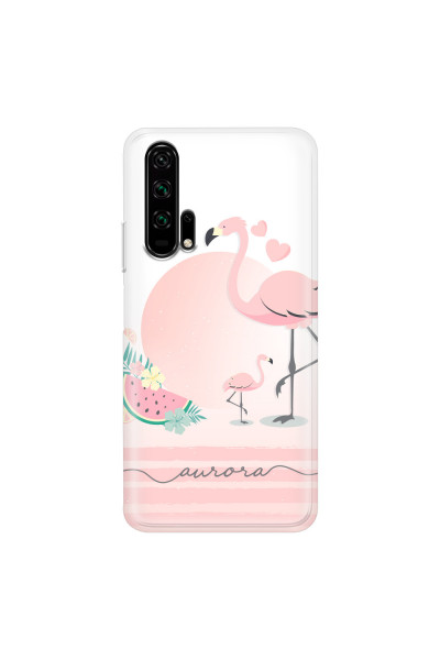 HONOR - Honor 20 Pro - Soft Clear Case - Flamingo Vibes Handwritten