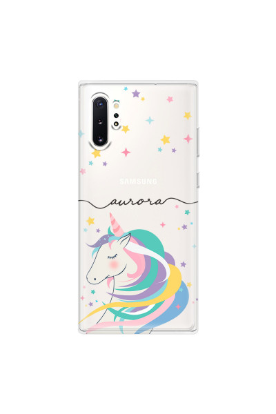 SAMSUNG - Galaxy Note 10 Plus - Soft Clear Case - Clear Unicorn Handwritten