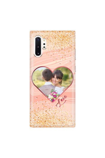 SAMSUNG - Galaxy Note 10 Plus - Soft Clear Case - Glitter Love Heart Photo