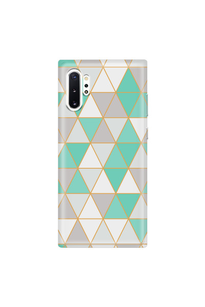 SAMSUNG - Galaxy Note 10 Plus - Soft Clear Case - Green Triangle Pattern