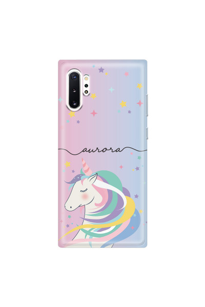 SAMSUNG - Galaxy Note 10 Plus - Soft Clear Case - Pink Unicorn Handwritten