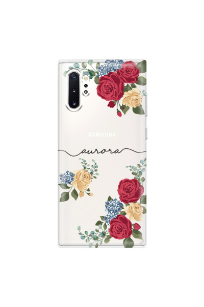 SAMSUNG - Galaxy Note 10 Plus - Soft Clear Case - Red Floral Handwritten