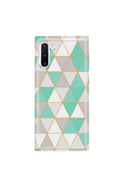 SAMSUNG - Galaxy Note 10 - Soft Clear Case - Green Triangle Pattern