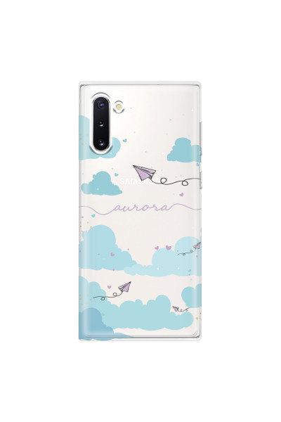 SAMSUNG - Galaxy Note 10 - Soft Clear Case - Up in the Clouds Purple