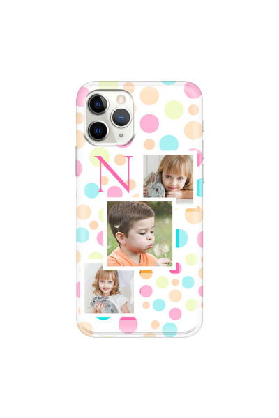 APPLE - iPhone 11 Pro - Soft Clear Case - Cute Dots Initial