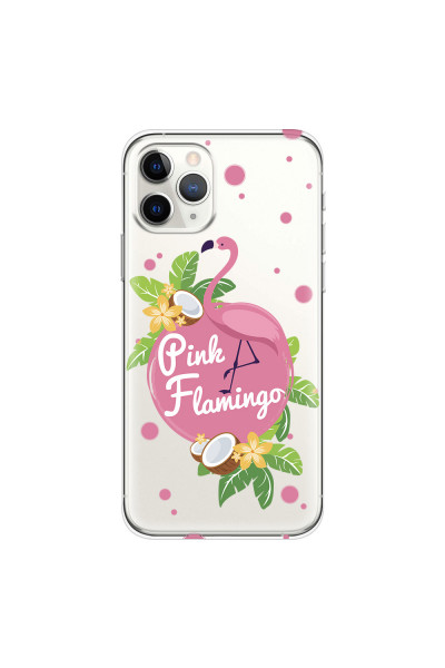 APPLE - iPhone 11 Pro - Soft Clear Case - Pink Flamingo