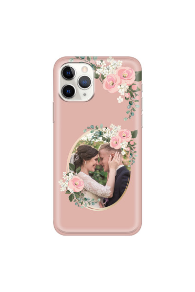 APPLE - iPhone 11 Pro - Soft Clear Case - Pink Floral Mirror Photo