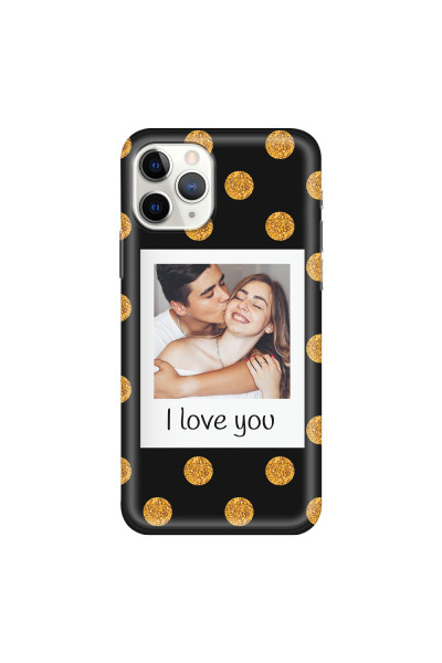 APPLE - iPhone 11 Pro - Soft Clear Case - Single Love Dots Photo