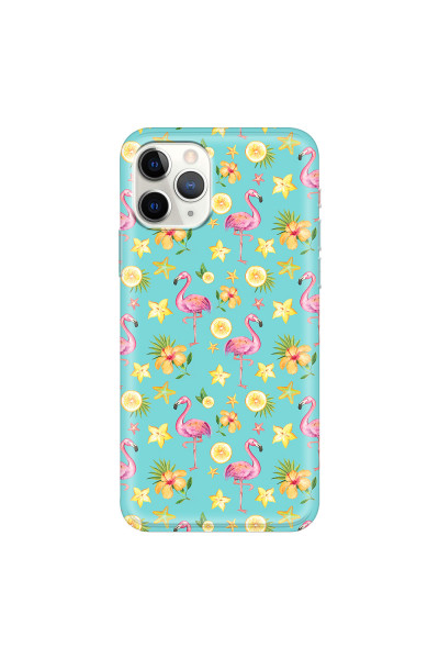 APPLE - iPhone 11 Pro - Soft Clear Case - Tropical Flamingo I