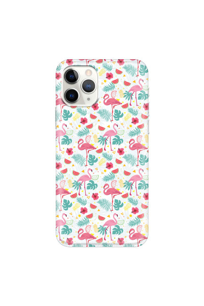 APPLE - iPhone 11 Pro - Soft Clear Case - Tropical Flamingo II