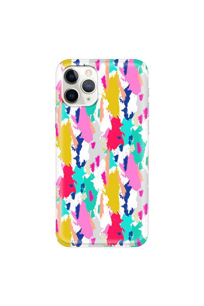 APPLE - iPhone 11 Pro Max - Soft Clear Case - Paint Strokes