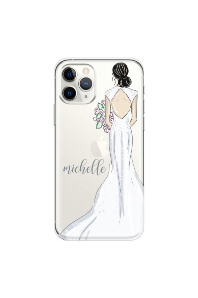 APPLE - iPhone 11 Pro Max - Soft Clear Case - Bride To Be Blackhair Dark