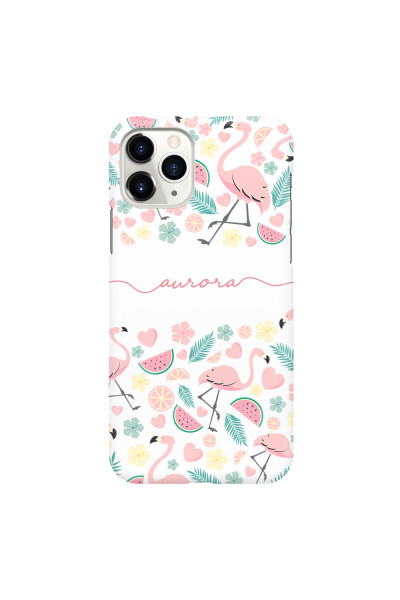 APPLE - iPhone 11 Pro - 3D Snap Case - Clear Flamingo Handwritten