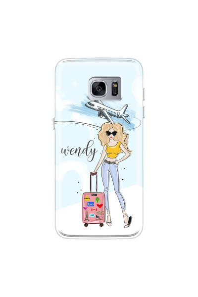SAMSUNG - Galaxy S7 Edge - Soft Clear Case - Travelers Duo Blonde