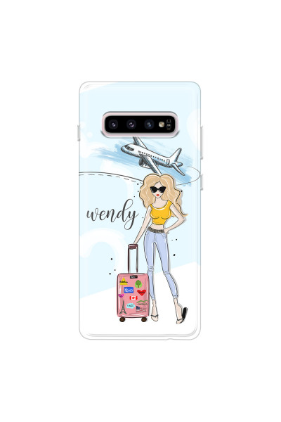 SAMSUNG - Galaxy S10 - Soft Clear Case - Travelers Duo Blonde