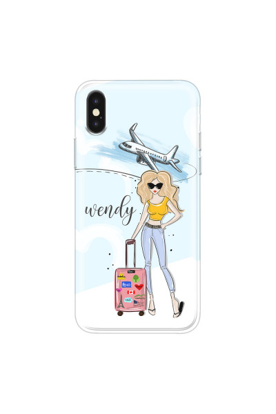 APPLE - iPhone XS Max - Soft Clear Case - Travelers Duo Blonde