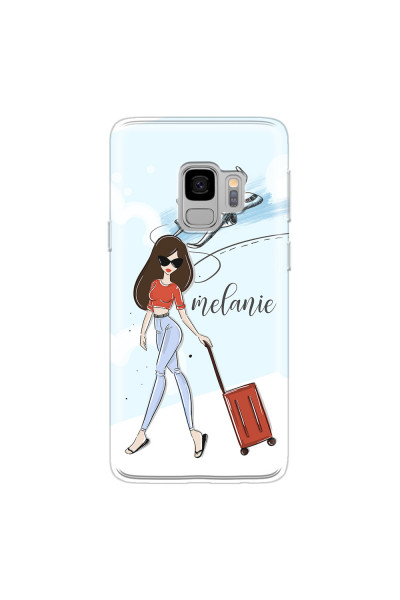 SAMSUNG - Galaxy S9 - Soft Clear Case - Travelers Duo Brunette