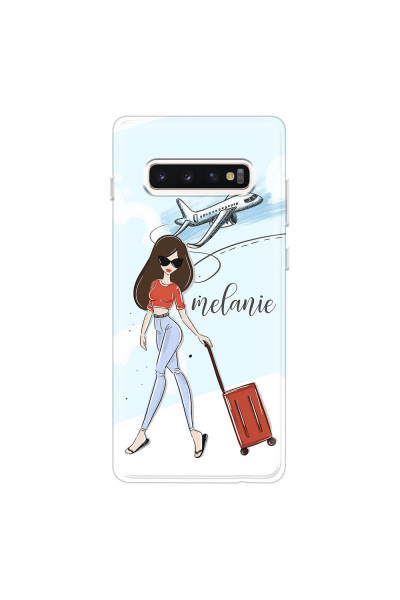 SAMSUNG - Galaxy S10 Plus - Soft Clear Case - Travelers Duo Brunette