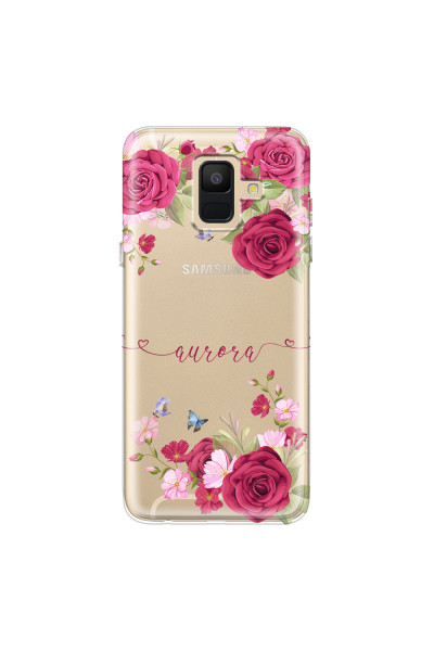 SAMSUNG - Galaxy A6 2018 - Soft Clear Case - Rose Garden with Monogram