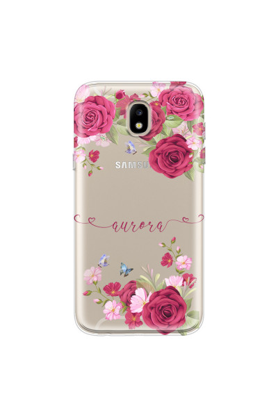 SAMSUNG - Galaxy J3 2017 - Soft Clear Case - Rose Garden with Monogram