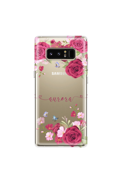SAMSUNG - Galaxy Note 8 - Soft Clear Case - Rose Garden with Monogram