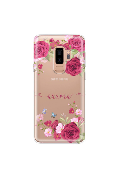 SAMSUNG - Galaxy S9 Plus 2018 - Soft Clear Case - Rose Garden with Monogram