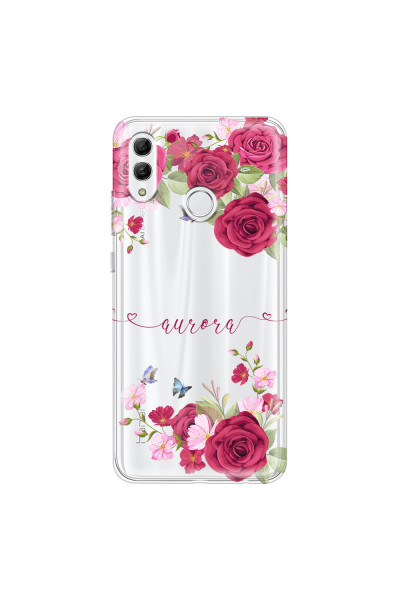 HONOR - Honor 10 Lite - Soft Clear Case - Rose Garden with Monogram