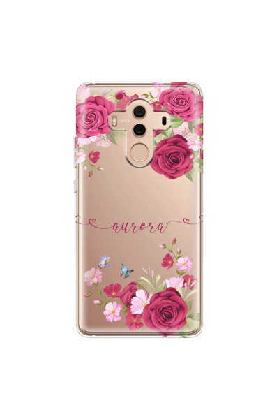 HUAWEI - Mate 10 Pro - Soft Clear Case - Rose Garden with Monogram
