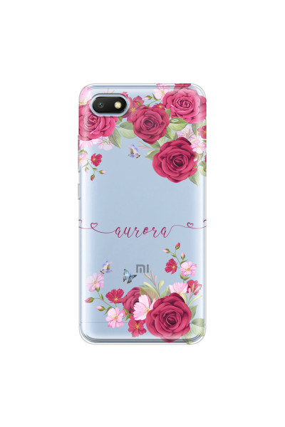 XIAOMI - Redmi 6A - Soft Clear Case - Rose Garden with Monogram