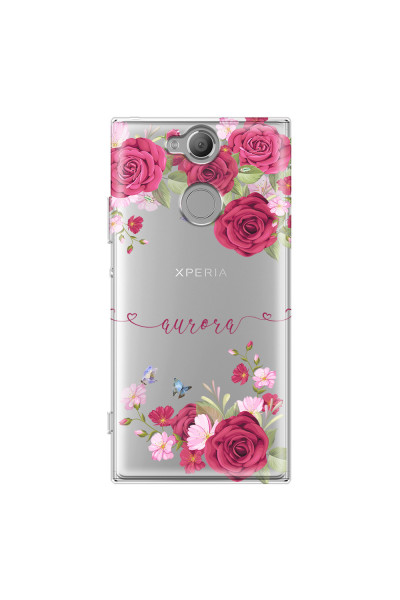 SONY - Sony XA2 - Soft Clear Case - Rose Garden with Monogram