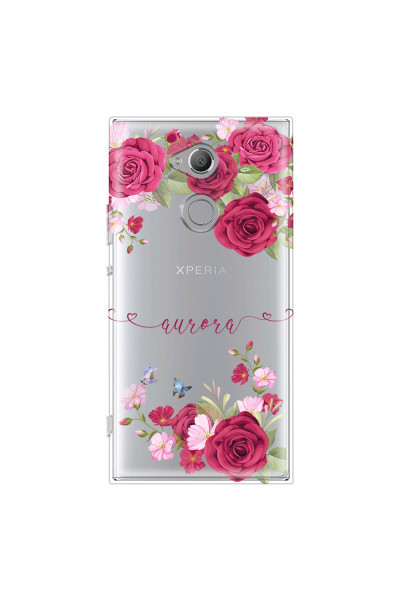 SONY - Sony XA2 Ultra - Soft Clear Case - Rose Garden with Monogram