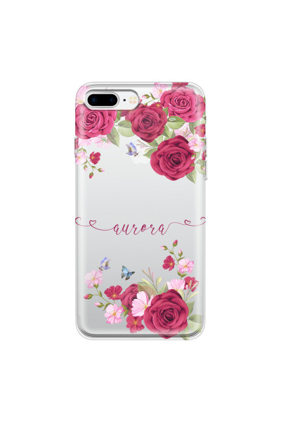 APPLE - iPhone 7 Plus - Soft Clear Case - Rose Garden with Monogram