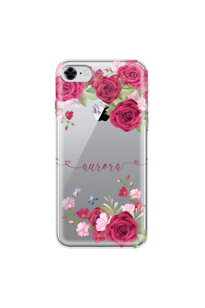 APPLE - iPhone 8 - Soft Clear Case - Rose Garden with Monogram